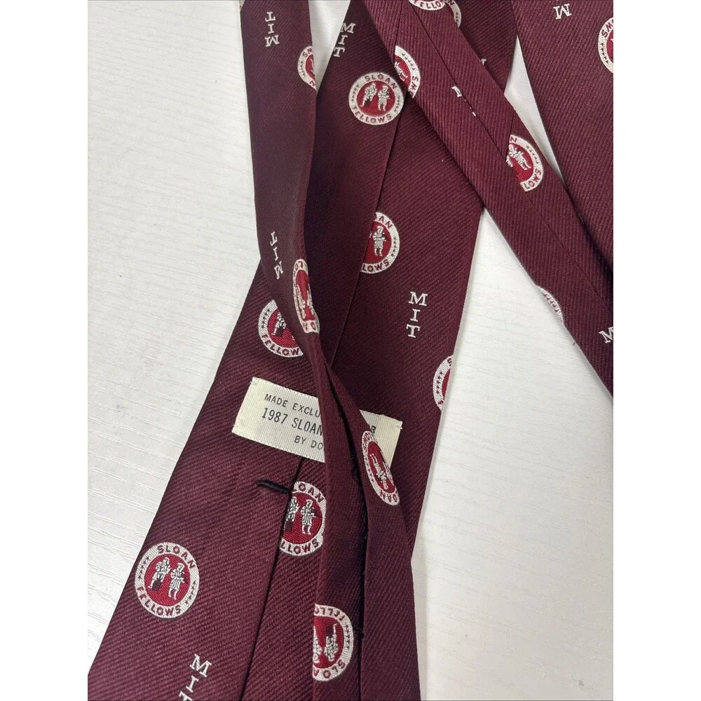 Vintage Silk MIT Sloan Fellows Tie Made Exclusively 1987 Sloan Fellows By DOD